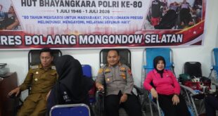 Aksi Kemanusiaan di Hari Bhayangkara, Bupati Iskandar Kamaru Ikut Sumbangkan Darah